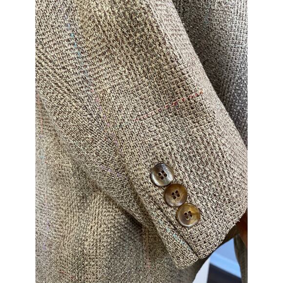 Countess Mara, 100% Silk Blazer, Sportcoat, Neutral, Soft,2 button, Men's 38S - Picture 5 of 10